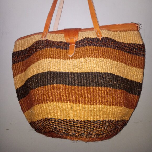 Xlarge sisal Kiondo Kikuyu Kenya Tote bag - Picture 1 of 5